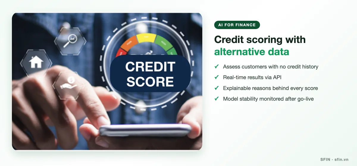Credit scoring with alternative data, with real-time results delivered via API